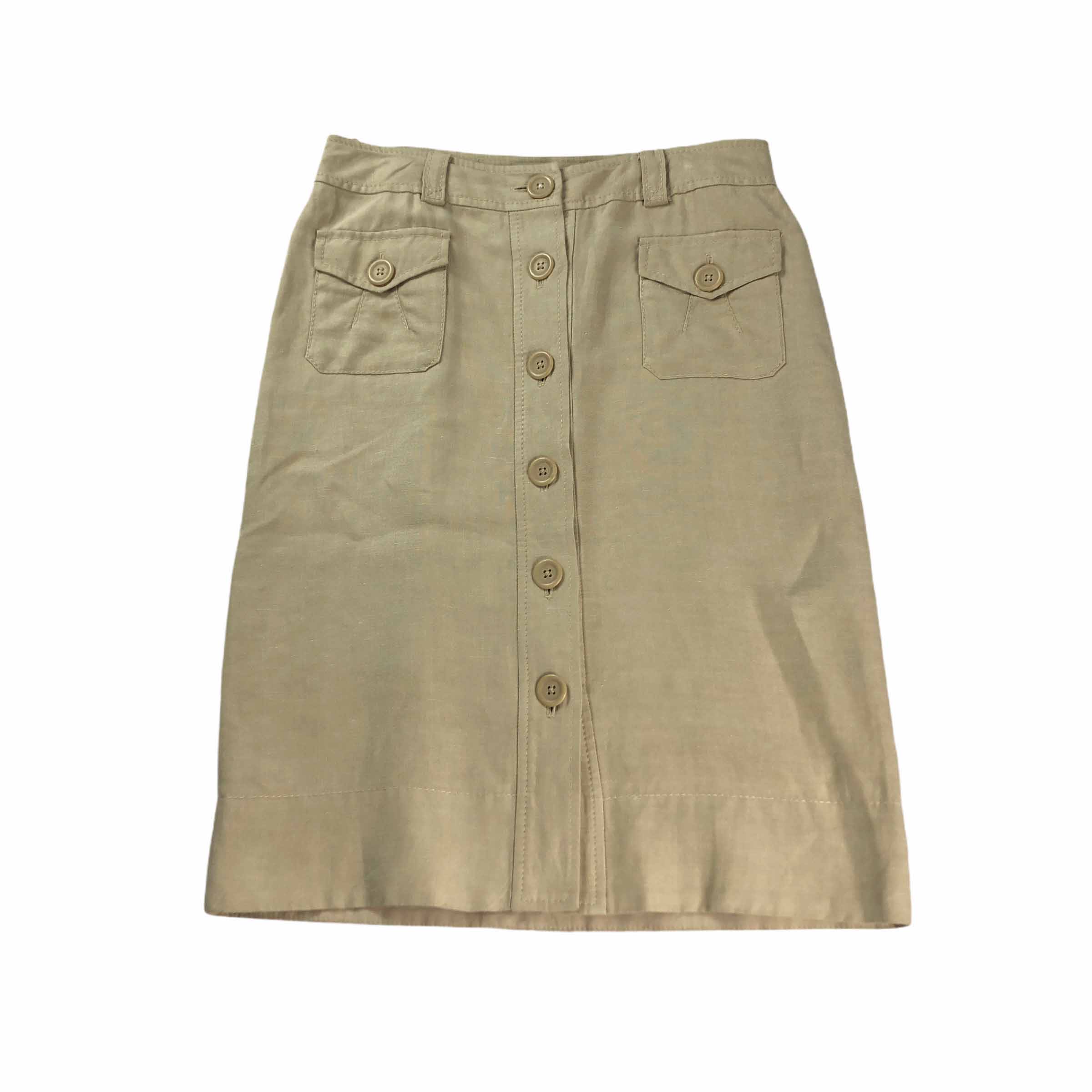 [Banana Republic] Linen Beige Skirt - Size 2