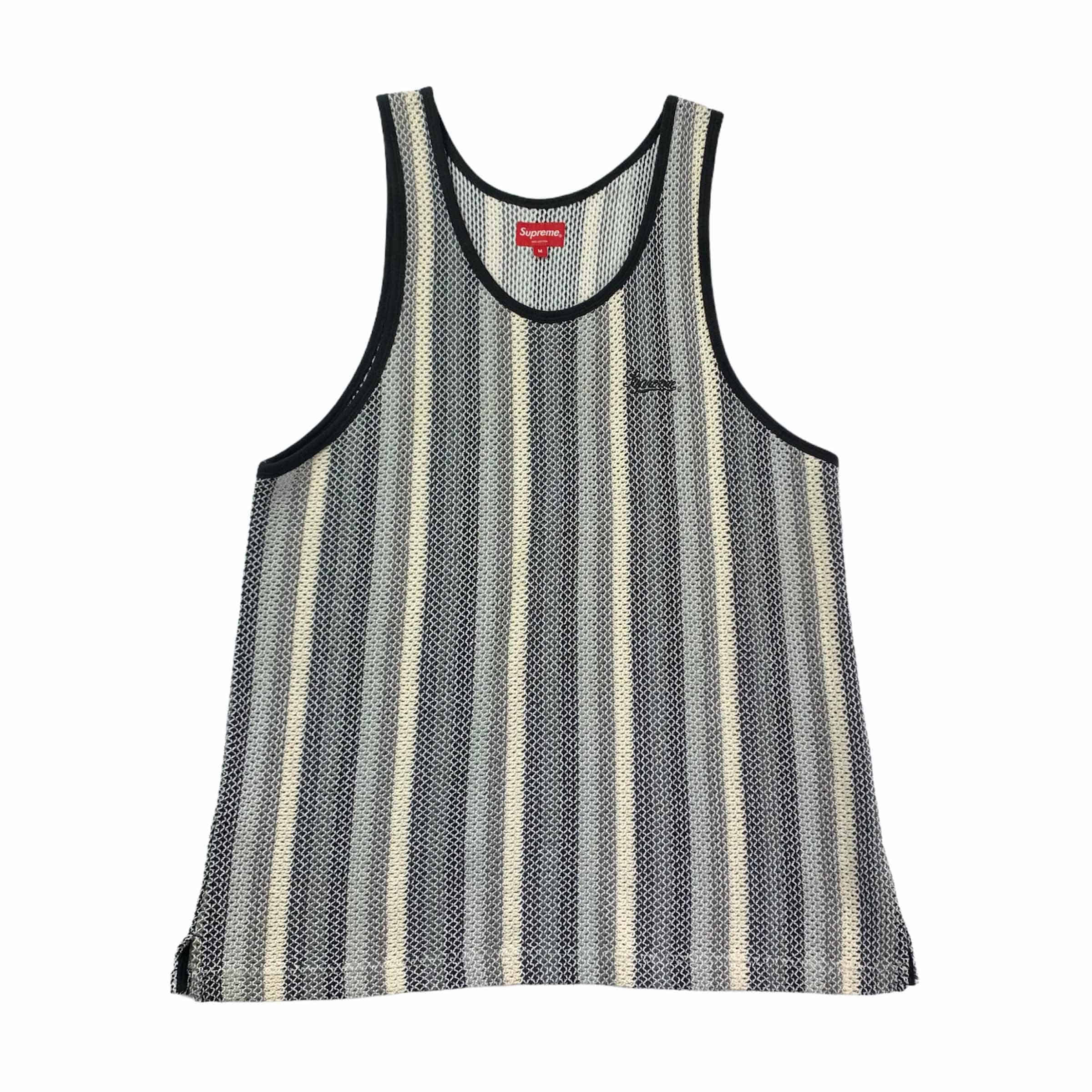 Supreme] Never Worn Supreme Knit Stripe Tank Top Black - Size L