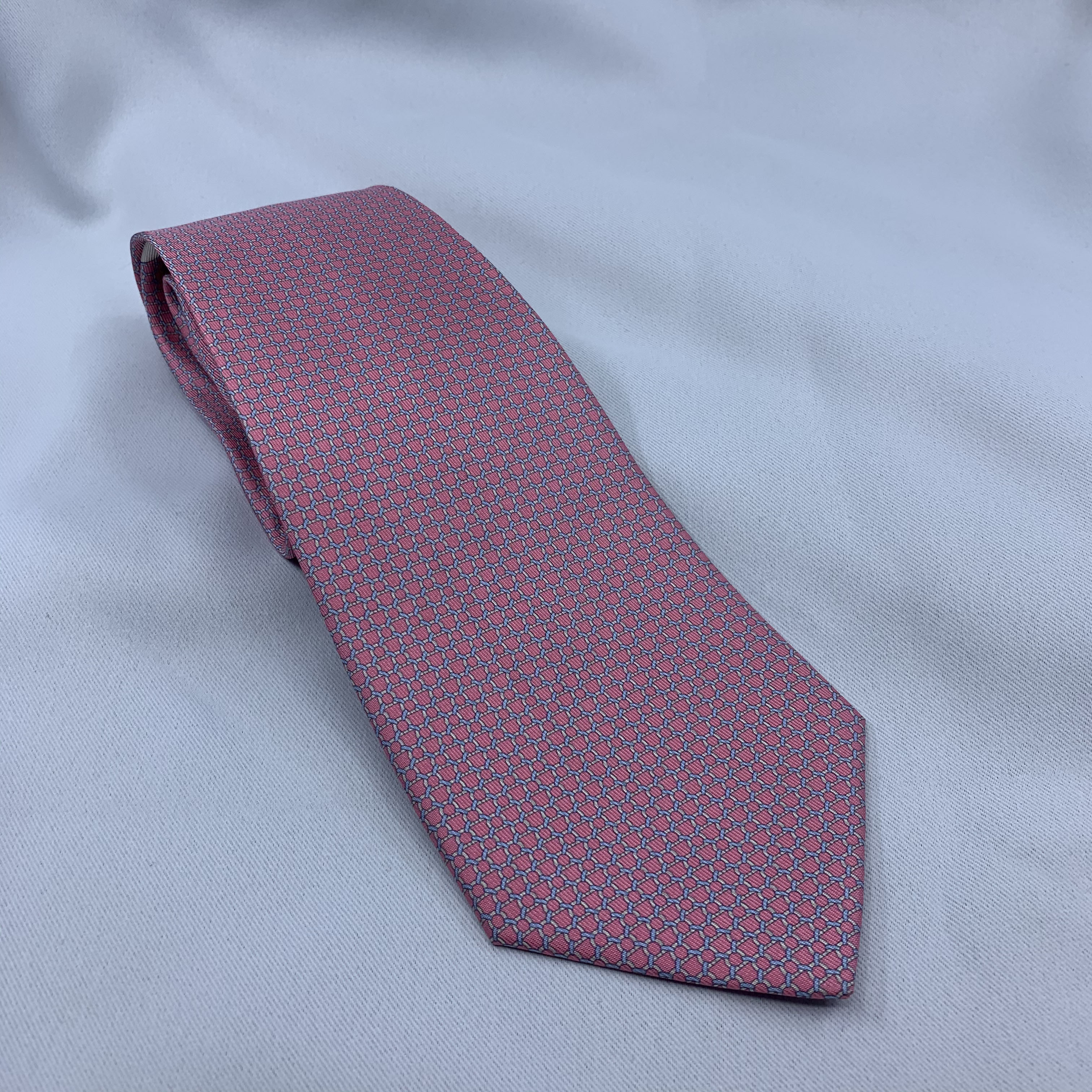 [Ferragamo] Pink Silk Necktie
