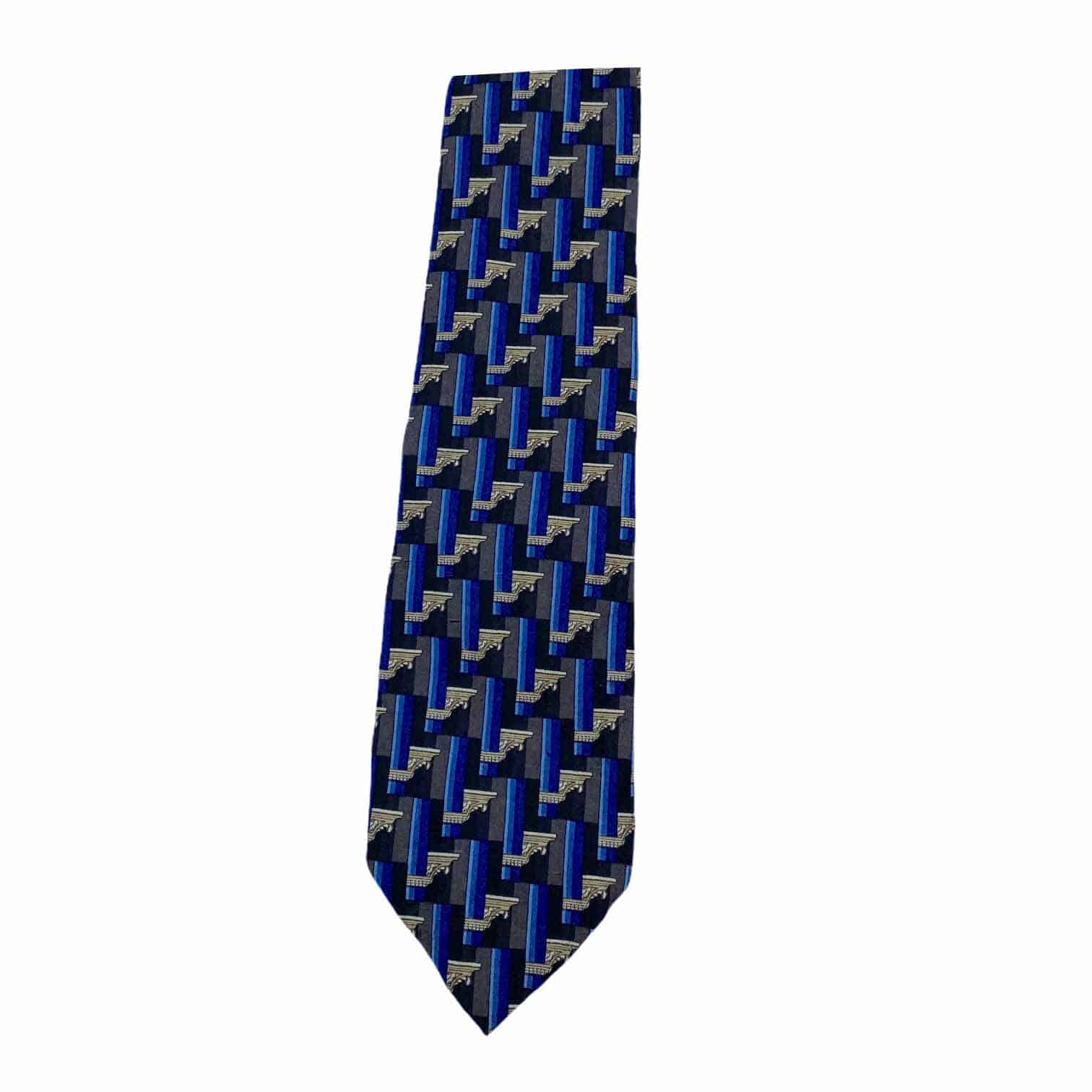 [Ermenegildo Zegna] Blue Pattern Necktie